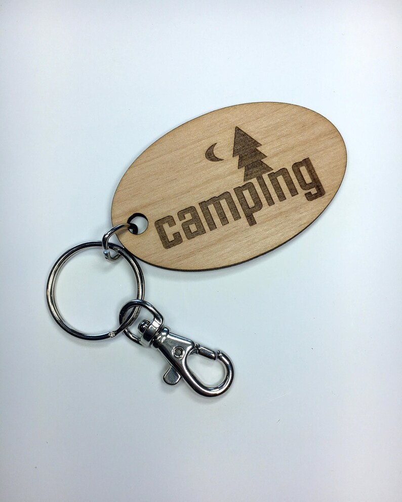 Camping Key Fob Camping Keyring Camping Keychain Outdoor Etsy