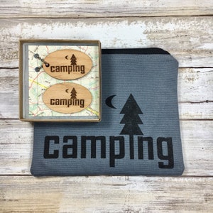 Screen Printed Canvas Camping Bags with Camping Keychain and Magnet