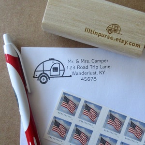 Teardrop Trailer Address Stamp,
