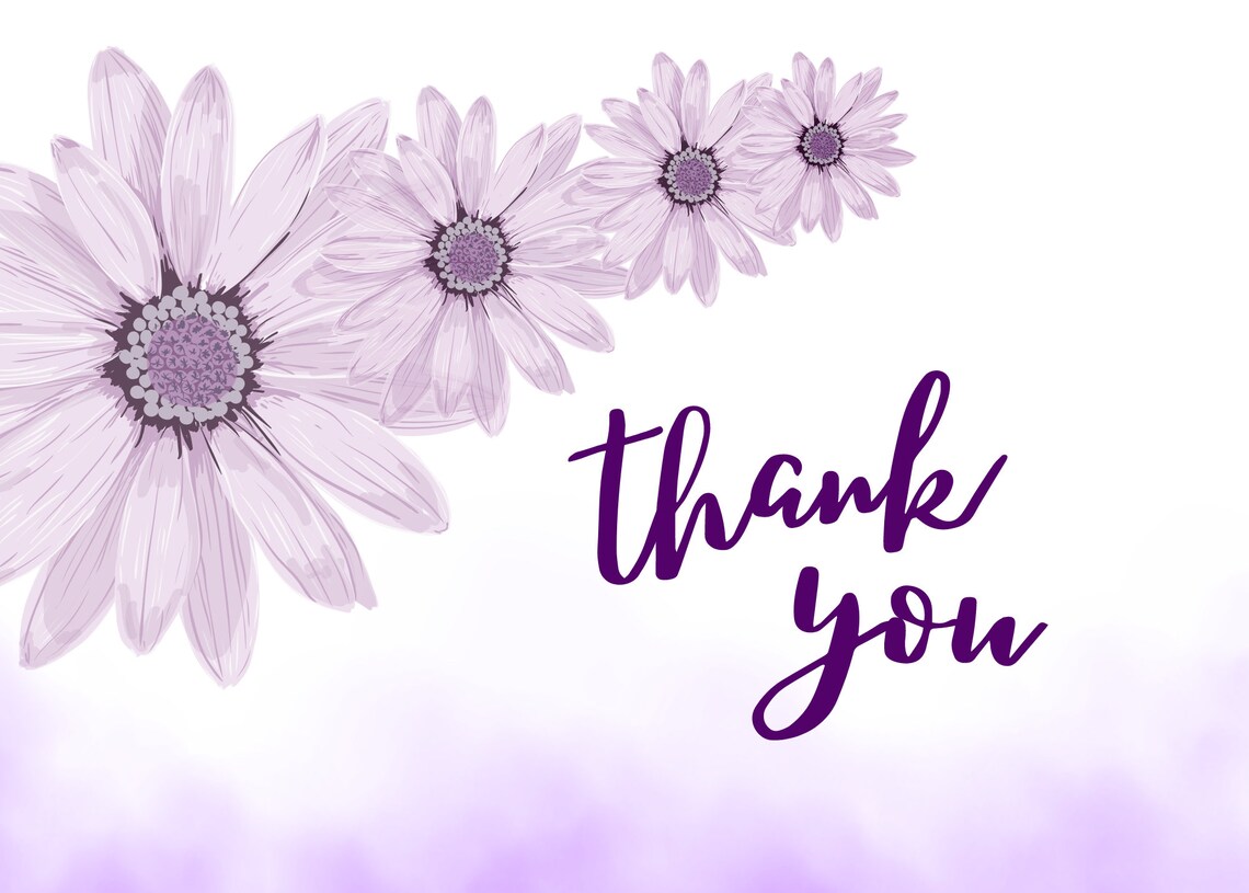 Thank You Card Set Floral - Printable - Etsy
