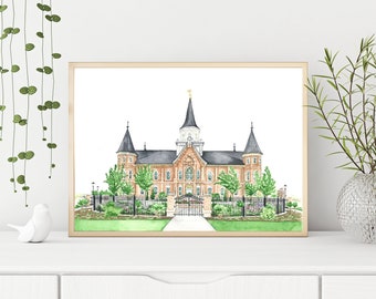 Provo City Center Temple Watercolor Temple- Digital Download