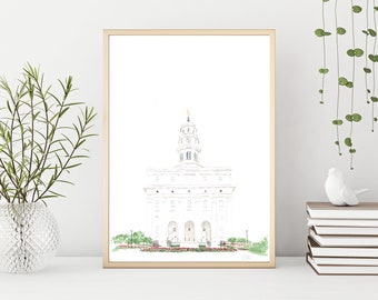 Nauvoo Temple Watercolor Temple- Digital Download