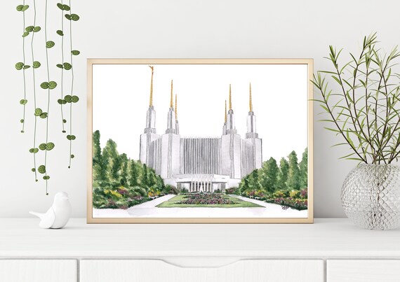 Washington DC Temple Watercolor Temple Digital Download | Etsy