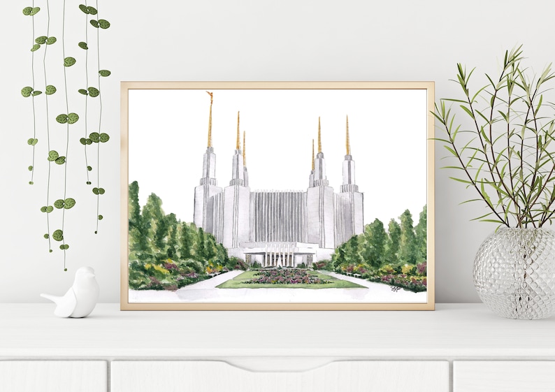 Washington DC Temple Watercolor Temple- Digital Download - Etsy
