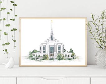 Ogden Temple Watercolor Temple- Digital Download