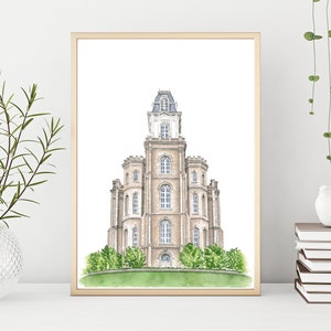 Manti Temple Watercolor Temple- Digital Download