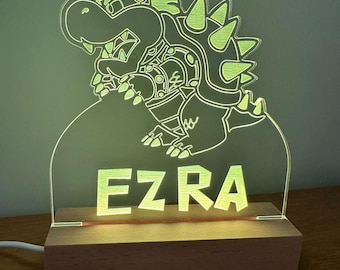 Personalised Gaming villain acrylic LED lamp night light with RGB colour changing lights with static, flash or fading modes. Great gift.