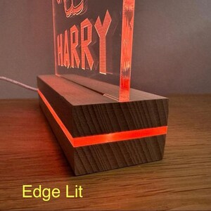 Personalised Gaming characters acrylic LED lamp night light with RGB colour changing lights with static, flash or fading modes. Great gift. image 8