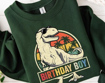 Disfraz de dinosaurio T-Rex para fiesta, sudadera de dinosaurio para cumpleaños de niño, sudadera de cumpleaños de T-Rex, disfraces de cumpleaños para niño, cumpleaños de dinosaurio para niño, regalo de cumpleaños