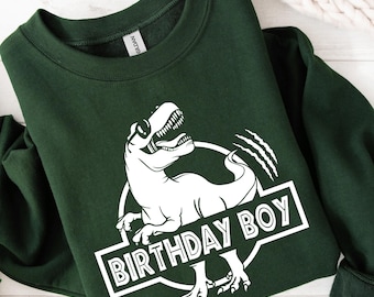 Sudadera de dinosaurio de cumpleaños para niño, disfraz de dinosaurio T-Rex para fiesta, sudadera de cumpleaños de saurio, sudadera de cumpleaños de T-Rex para niño, disfraces de cumpleaños para niño