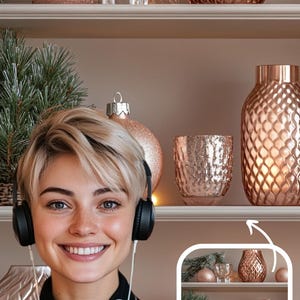 Copper colored christmas decorations