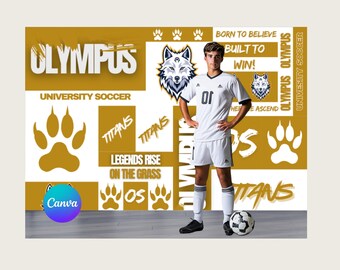 Editable Media Day Backdrop Template Soccer Team Canva Template Soccer Backdrop Sports Poster Design Senior Sports Banner Sport Template