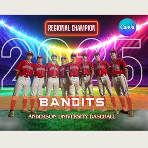 Baseball Team Canva Template Baseball Backdrop For Sports Poster Design Digital Background Senior Sports Banner Sports Template Memory Mates
