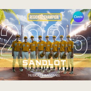 Baseball Team Canva Template Sports Template Baseball Backdrop For Sports Poster Design Memory Mates Senior Sports Banner Digital Background