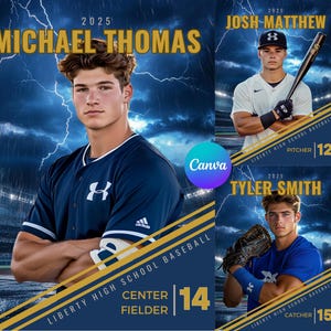 Baseball Team Canva Template Baseball Backdrop For Sports Poster Design Senior Sports Banner Memory Mates Digital Background Sports Template