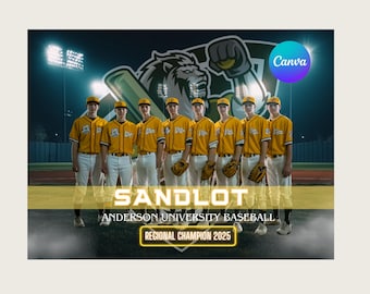 Baseball Team Canva Template Baseball Hintergrund für Sport Poster Design Senior Sports Banner Memory Mates Digitaler Hintergrund Sport Vorlage