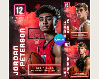 Basketball Team Canva Template Basketball Backdrop Sports Poster Design Senior Sports Banner Memory Mates Digital Background Sports Template