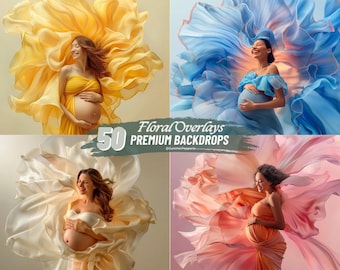 Floral Maternity Digital Backdrop, Flower Backdrop, boho backdrops, maternity backdrops, photography backdrop, fine art background maternity