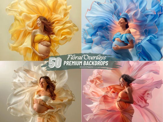 Floral Maternity Digital Backdrop, Flower Backdrop, boho backdrops, maternity backdrops, photography backdrop, fine art background maternity
