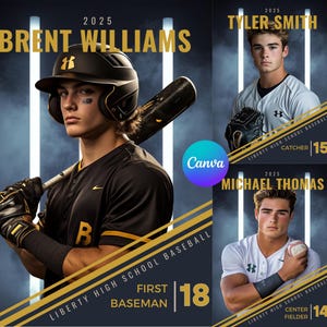 Baseball Team Canva Template Baseball Backdrop For Sports Poster Design Senior Sports Banner Memory Mates Digital Background Sports Template