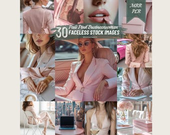 Luxury Business Woman Stock Photo Pale Pink Aesthetic Faceless Branding CEO Image Entrepreneur Digital Photo for Business Marketing MRR PLR