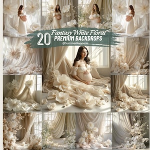 Floral Maternity Digital Backdrop | Elegant Pregnancy Photography Prop | Garden-Inspired Digital Background for Studio or Outdoor Portraits