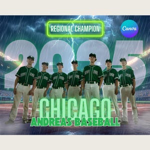 Editable Baseball Poster Banner Canva Template Customizable Digital Baseball Background for Senior Night Posters High School Sports Banners
