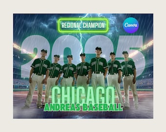 Editable Baseball Poster Banner Canva Template Customizable Digital Baseball Background for Senior Night Posters High School Sports Banners