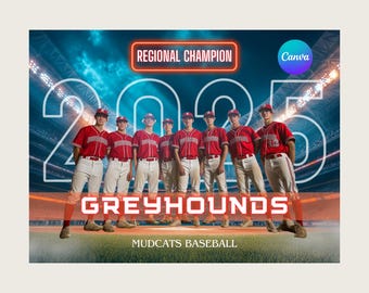 Baseball Team Canva Template Baseball Backdrop For Sports Poster Design Senior Sports Banner Memory Mates Digital Background Sports Template