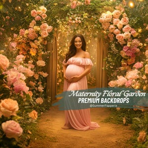 Dreamy Flower Garden Digital Background Summer Maternity Background Fine Art Portrait Digital Backdrop Composite Photography Overlay Flower