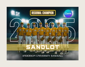 Baseball Team Canva Template Baseball Hintergrund für Sport Poster Design Senior Sports Banner Memory Mates Digitaler Hintergrund Sport Vorlage