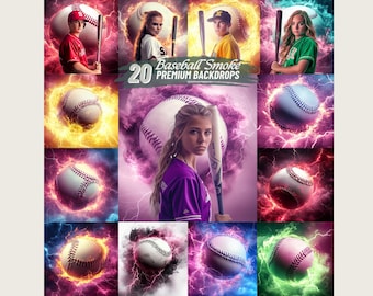 Baseball Digital Backdrops for Sports Photography Baseball Background for Baseball Banner School Sports Senior Portrait Photo Storm Field