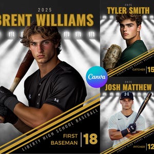 Baseball Team Canva Template Baseball Backdrop For Sports Poster Design Senior Sports Banner Memory Mates Digital Background Sports Template