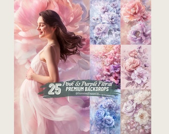 Floral Maternity Digital Backdrop, Flower Backdrop, boho backdrops, maternity backdrops, photography backdrop, fine art background maternity
