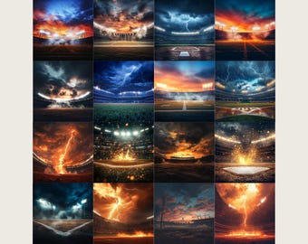 Baseball Background, Baseball Field Backgrounds, Baseball Stadium Lights, Softball Background, Baseball Backdrop for sports photos, Posters