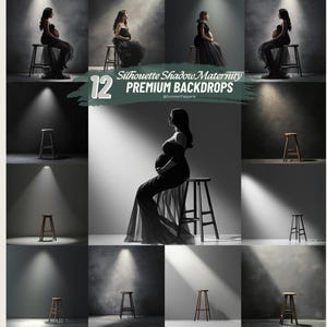 Silhouette Maternity Digital Background | Elegant Pregnancy Photography Prop | Dreamy Silhouette Photo Background for Pregnancy Portraits