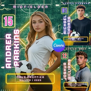 Editable Soccer Poster & Banner Canva Template Customizable Digital Soccer Background for Senior Night Posters High School Sports Banners