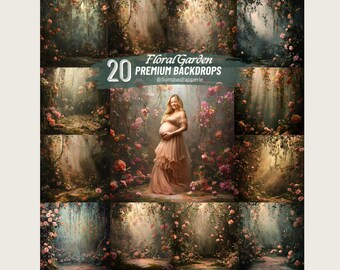 Floral Maternity Digital Backdrop, Flower Backdrop, boho backdrops, maternity backdrops, photography backdrop, fine art background maternity