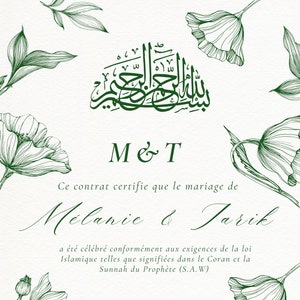 Certificado de matrimonio islámico para imprimir