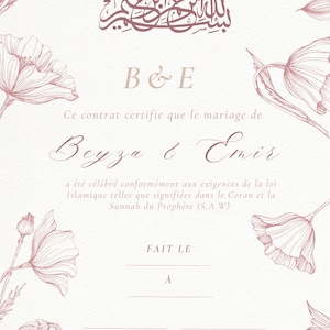 Certificado de matrimonio islámico para imprimir