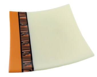 Fused Glass Plate, Safari Inspired