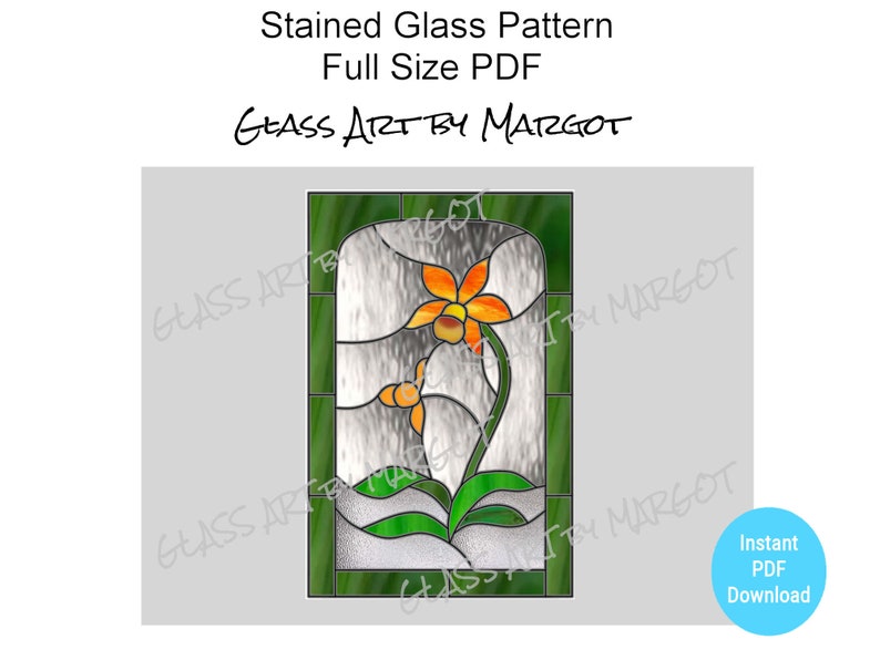 Cattleya Orchid Original Design Stained Glass Pattern image 1