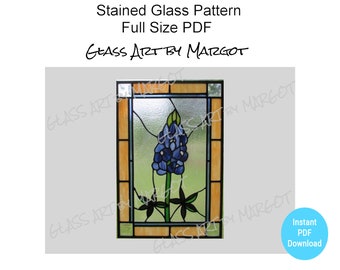 Stained Glass Texas Bluebonnet Pattern Original Design