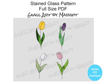 Stained Glass Tulip Stems Pattern