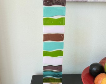 Fused Glass Totem Tower Display Art