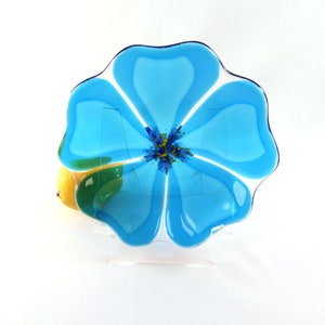 Fused Glass Flower Plate, Art Glass Bowl, Gardener Gift, Flower Bowl image 5