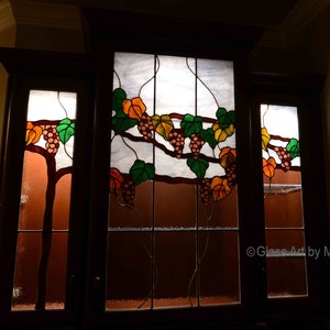 Stained Glass Pattern, Grapevine Vineyard, Grape Clusters image 2