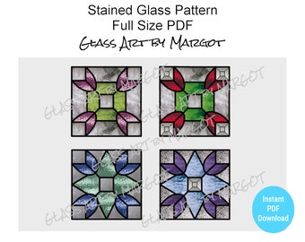 Stained Glass Pattern Quilted Tulips