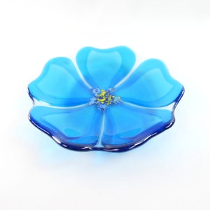 Fused Glass Flower Plate, Art Glass Bowl, Gardener Gift, Flower Bowl image 7