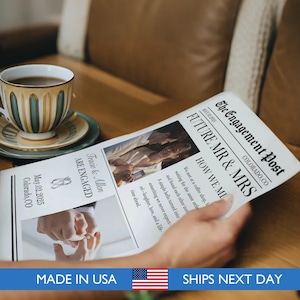 30 PCS Save The Date Newspapers, The Engagement Post News Paper, Wedding Save The Date, Announcement Photoshoot Newspapers, Photo props